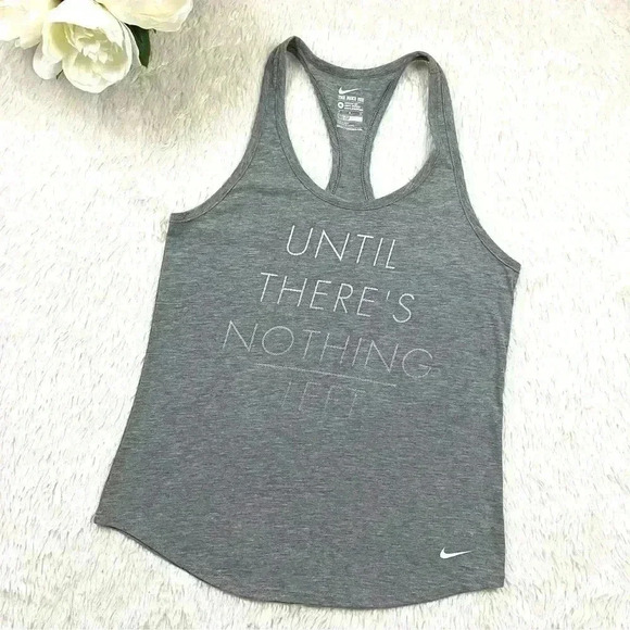 Nike Gray “Until There’s Nothing Left” Razor Back Athletic Tank Size M - Picture 1 of 11